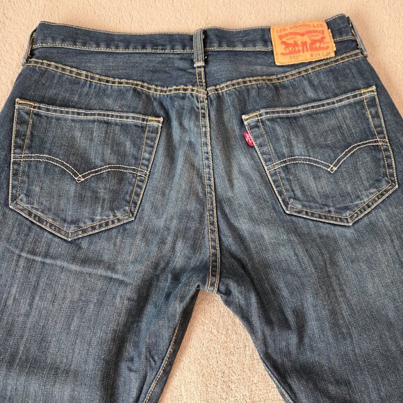 Levi’s 501 Original Fit Men’s Jeans W34 L32  Button Fly Blue Denim - Picture 5 of 12